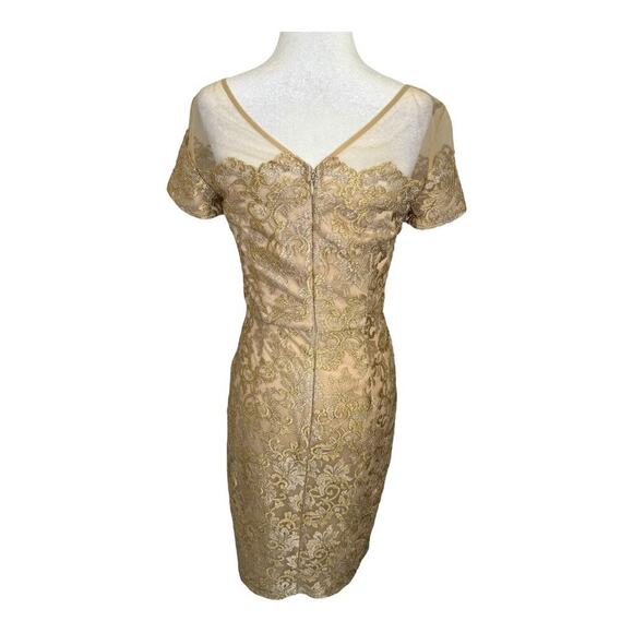 JS Collection Women’s Size 2 Gold Taylor Scallop Cocktail‎ Dress NWOT - Picture 4 of 9
